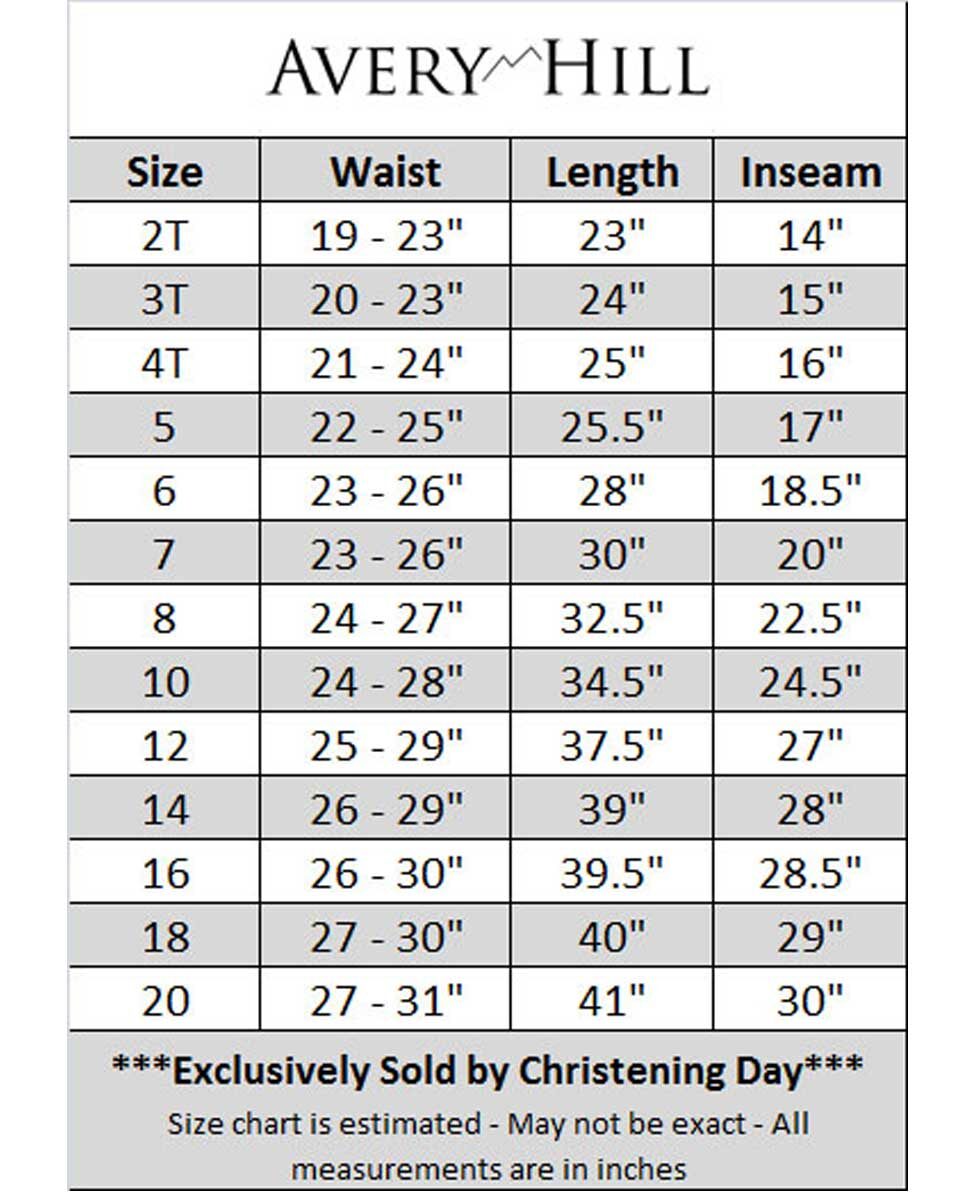 Avery Size Chart