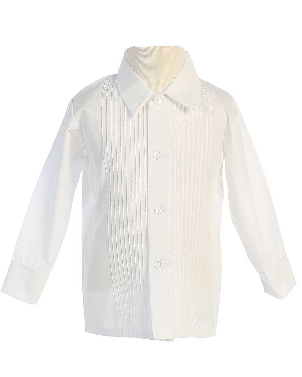 pleated white dress shirt