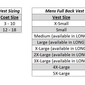 Mens Tie Size Chart