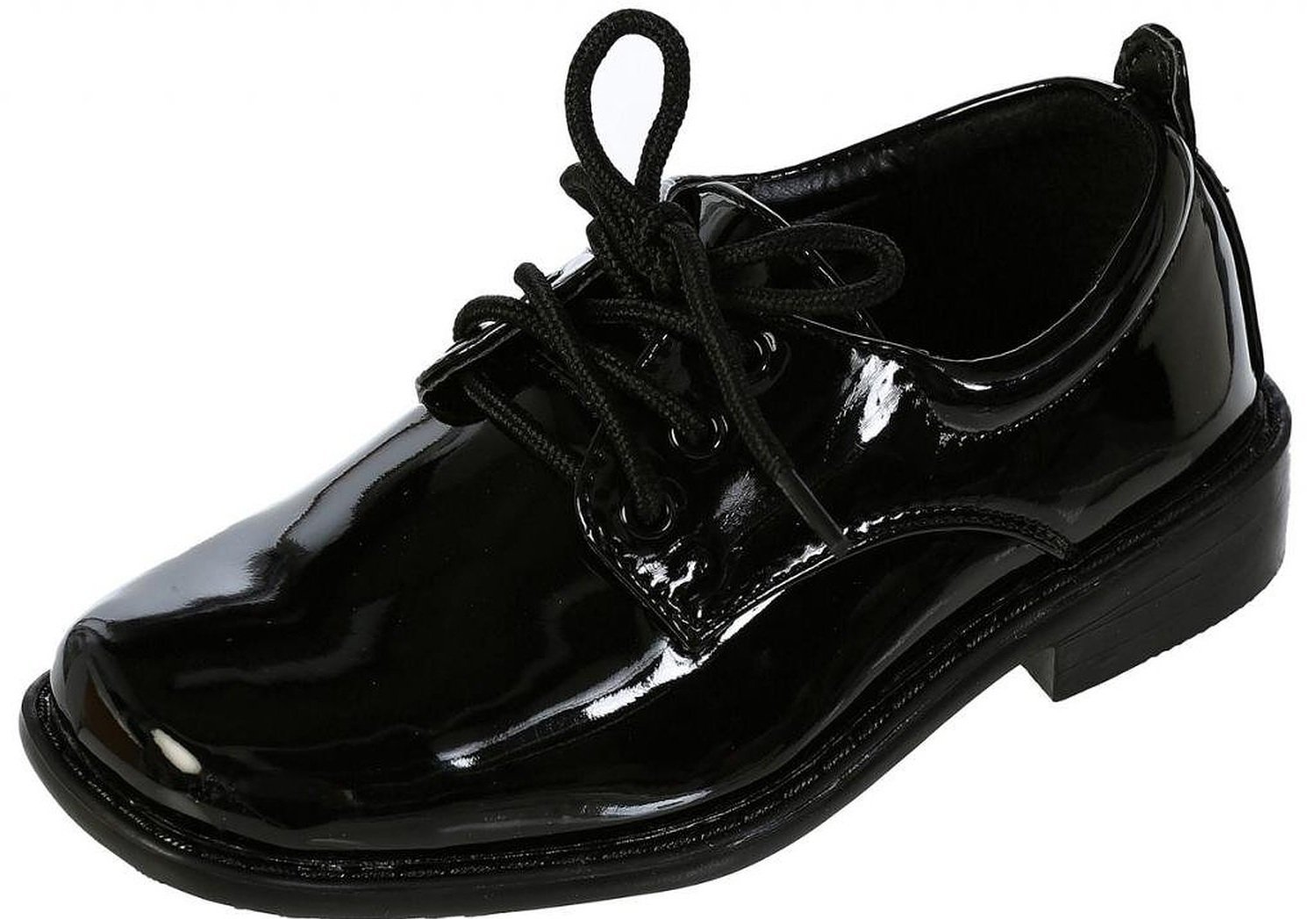 Boys Square Toe Lace Up Oxford Patent Dress Shoes - Available in White ...